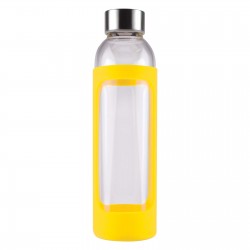 branded 550ml Capri Glass Bottle / Silicone Sleeve, from our range of promotional Drink Bottles - Glass