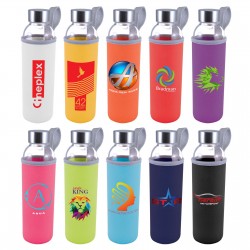 Drink Bottles - Glass  - 550ml Capri Glass Bottle / Neoprene Sleeve