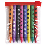 branded Louvre Crayons in PVC Zipper Pouch, from our range of promotional Pencils