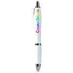 branded Nash Ballpoint Pen - All White, from our range of promotional Metal Promotional Pens