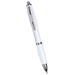 branded Nash Ballpoint Pen - All White, from our range of promotional Metal Promotional Pens