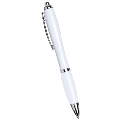 branded Nash Ballpoint Pen - All White, from our range of promotional Metal Promotional Pens