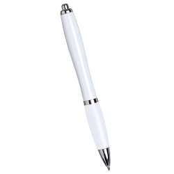 branded Nash Ballpoint Pen - All White, from our range of promotional Metal Promotional Pens