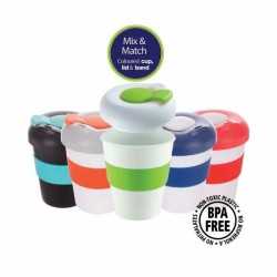 branded 320ml Profile Karma Kup - Mix & Match Cup, Band and Lids, from our range of promotional Reusable Coffee Cups - Plasti...